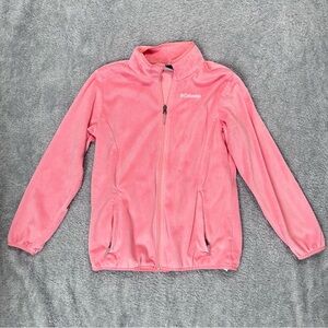 Columbia Girls' Fast Beauty Full Zip Plush Fleece Jacket Pink Kids Sz XL 18-20
